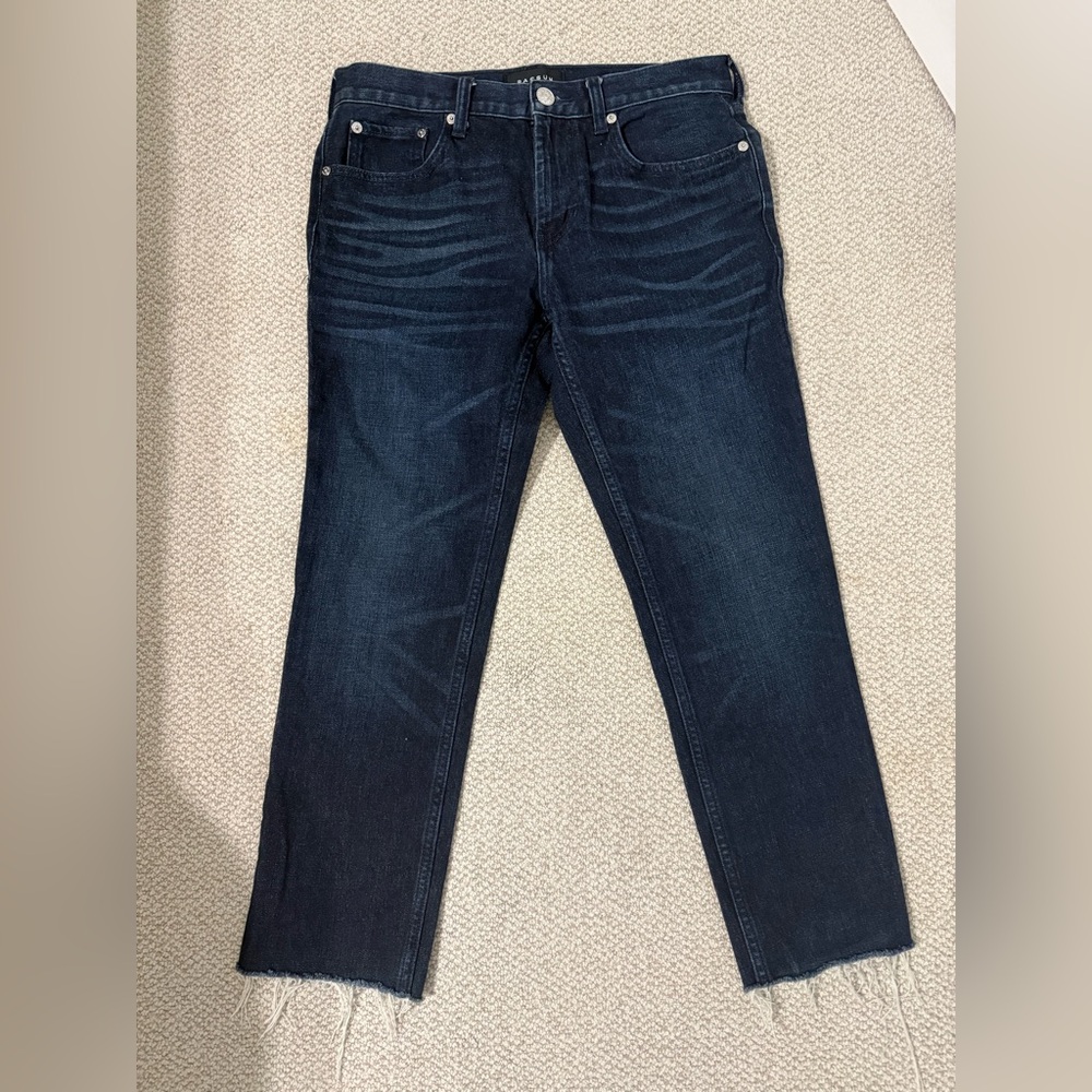 PacSun Men’s Slim Fit Jeans 30x32 Dark Wash Raw Hem Cropped